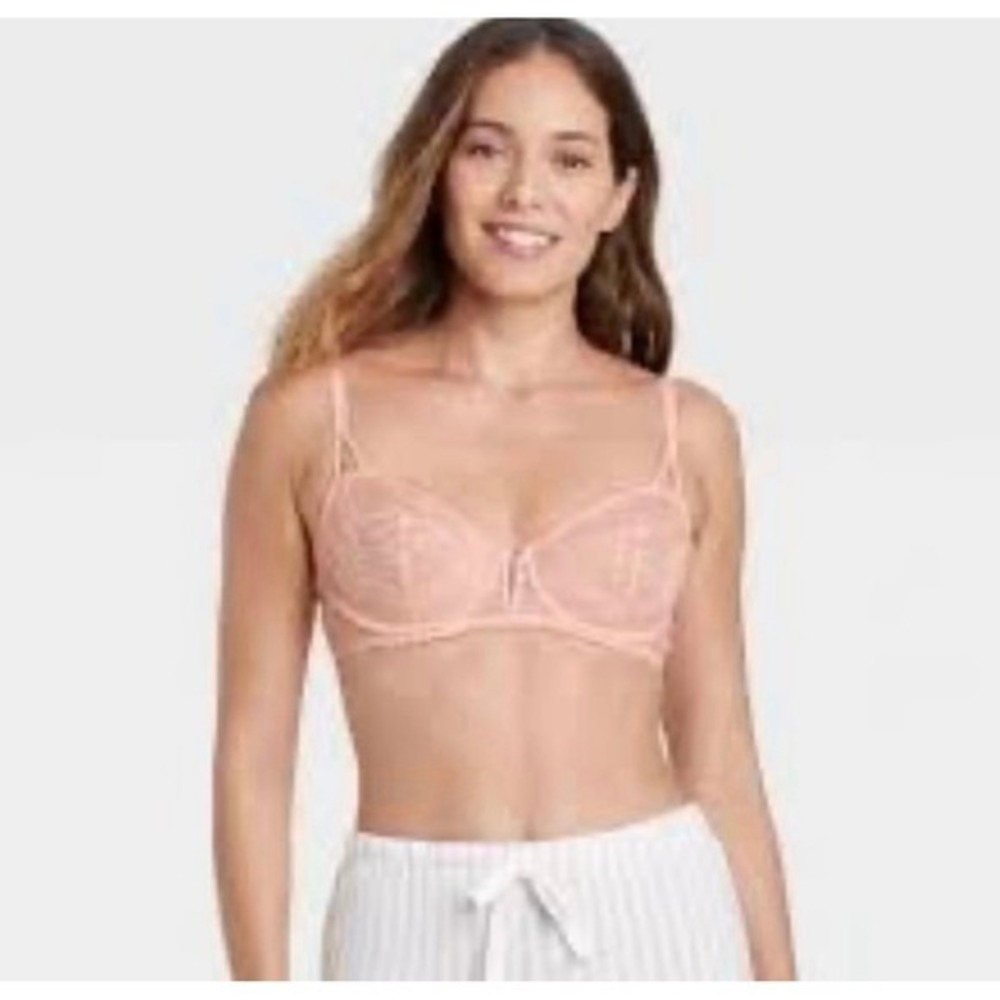 NEW Auden Pink Unlined Balconette Coverage Underwire Bra, 36D